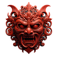 ai generiert japanisch traditionell rot Teufel Maske isoliert Schnitt aus auf transparent Hintergrund ,generativ ai png