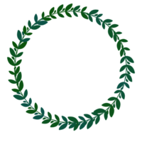 Green circle frame of leaves png