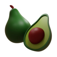 Ilustración 3d de aguacate png