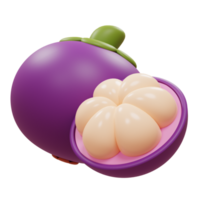 3D mangosteen illustration png