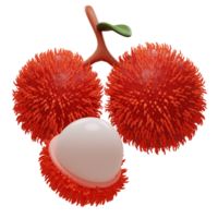 3d rambutan ilustração png