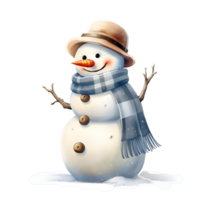 AI generated 3d rendering of a cute litte snowman, ai generations png