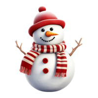 AI generated 3d rendering of a cute litte snowman, ai generations png