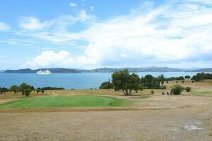 Landscape view to bay of islands in New Zealand photo