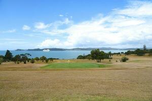 Landscape view to bay of islands in New Zealand photo