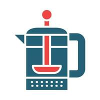French Press Vector Glyph Two Color Icons For Personal And Commercial Use.