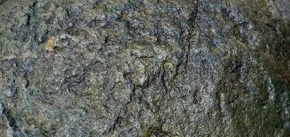 Rough dark stone wall texture is used for background. Natural cracked stone wall background. photo