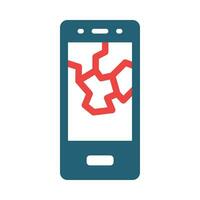 Broken Phone Vector Glyph Two Color Icons For Personal And Commercial Use.