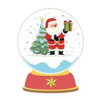 santa claus in snow globe christmas concept vector