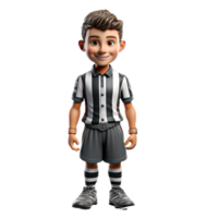 AI generated 3d character of an american referee on isolated transparent background png, generated with AI png