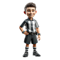 AI generated 3d character of an american referee on isolated transparent background png, generated with AI png