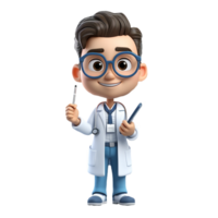 AI generated a 3d young smiling doctor on isolated transparent background png, generated with AI png