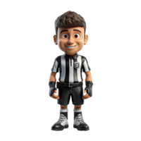 AI generated 3d character of an american referee on isolated transparent background png, generated with AI png