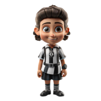 AI generated 3d character of an american referee on isolated transparent background png, generated with AI png