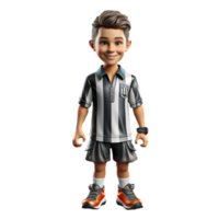 AI generated 3d character of an american referee on isolated transparent background png, generated with AI png