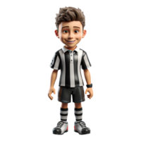 AI generated 3d character of an american referee on isolated transparent background png, generated with AI png