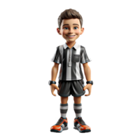 AI generated 3d character of an american referee on isolated transparent background png, generated with AI png