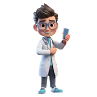 AI generated a 3d young smiling doctor on isolated transparent background png, generated with AI png