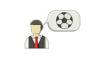 Animation forming a flat design of a man and a soccer ball video