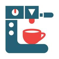 Coffee Maker Machine Vector Glyph Two Color Icons For Personal And Commercial Use.