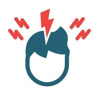 Headache Vector Glyph Two Color Icons For Personal And Commercial Use.