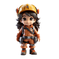 AI generated 3d firefighter isolated on isolated transparent background png. Generated with Ai png