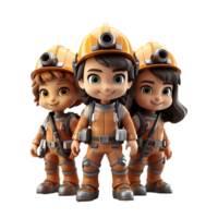 AI generated 3d firefighter isolated on isolated transparent background png. Generated with Ai png