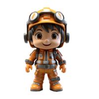 AI generated 3d firefighter isolated on isolated transparent background png. Generated with Ai png