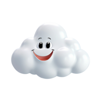 AI generated 3d cloud computing concept on isolated transparent background png. generated with AI png