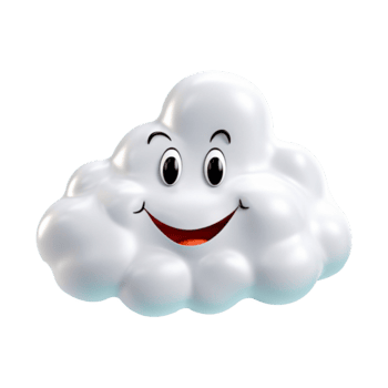 AI generated 3d cloud computing concept on isolated transparent background png. generated with AI png