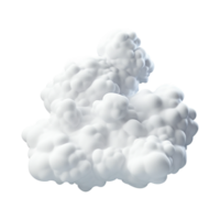 AI generated 3d cloud computing concept on isolated transparent background png. generated with AI png