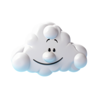 AI generated 3d cloud computing concept on isolated transparent background png. generated with AI png