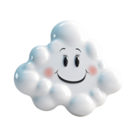 AI generated 3d cloud computing concept on isolated transparent background png. generated with AI png