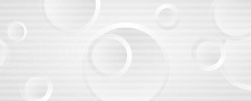 Grey white paper circles abstract tech background vector