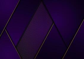 Dark violet and golden abstract tech geometric background vector