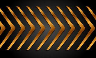 Luxury golden arrows abstract tech geometric background vector