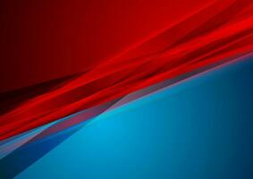 Red and blue glossy stripes abstract geometric corporate background vector