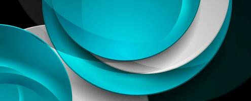 Blue and grey shiny glossy circles abstract geometry background vector