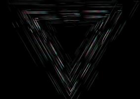 Triangle linear glitch shape abstract futuristic tech background vector