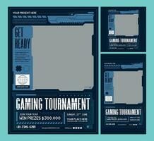 Modern Game Tournament Flyer Template Set vector