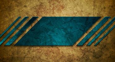 Dark blue and brown abstract grunge geometric background vector