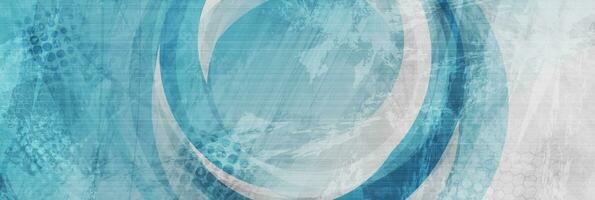 Blue and grey grunge circles abstract banner design vector