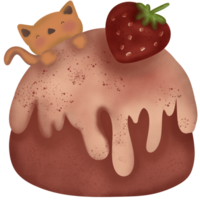 Erdbeercater mit Erdbeere Obst und Katze png