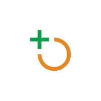 plus medical round circle process symbol vector