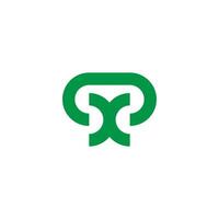 letter x abstract tree symbol logo vector