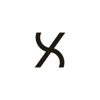letter kx simple linked line logo vector