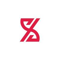 letter sx simple arrows stripes logo vector