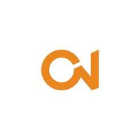 letter on cn simple geometric logo vector