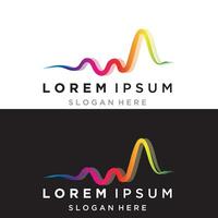 arco iris legumbres línea sonido ola logo vector icono diseño