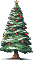 AI generated decorated christmas tree png